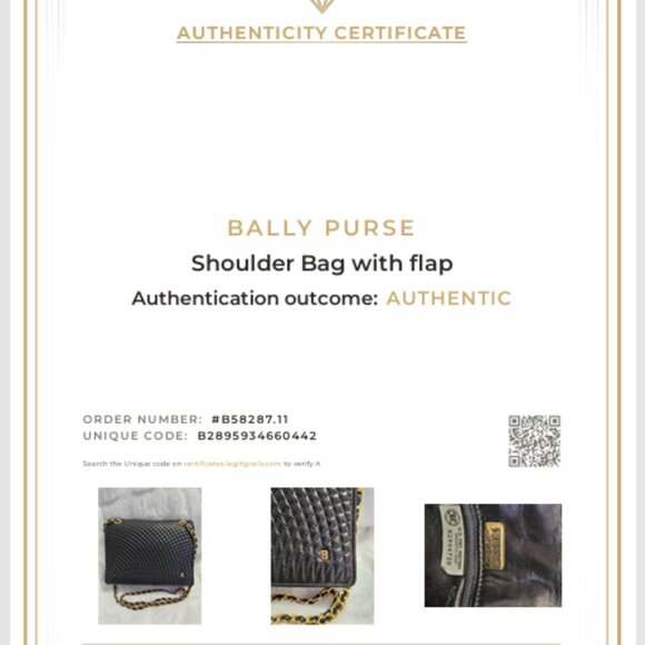 Authentic Bally  Lambskin Leather Quilted Flap Bag in Gold Chain - Picture 3 of 17